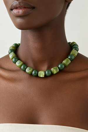 Multi Tortoise Marble Stone Beaded Necklace