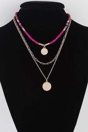 Multi Crystal Bead Chain Necklace