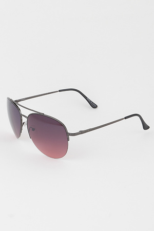 Gradient Metal Aviator Sunglasses