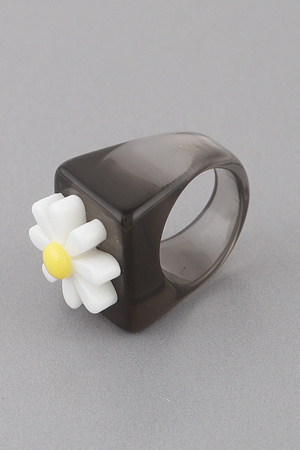 Daisy Flower Square Ring