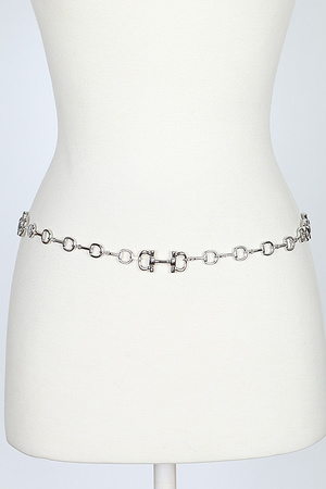 Horsebit link chain waist belt