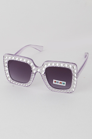 KIDS Blinged Out Thick Framed Square Sunglasses