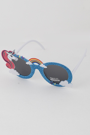 KIDS Colorful Unicorn Framed Round Sunglasses