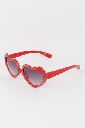Glitter Flower Heart Sunglasses