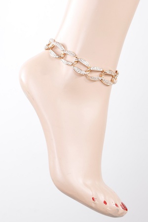 Jeweled Curb Chain Anklet