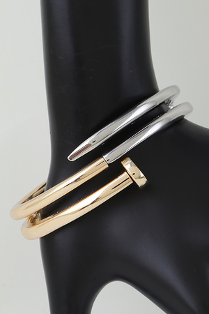 Double Wrap Two Tone Nail Bangle