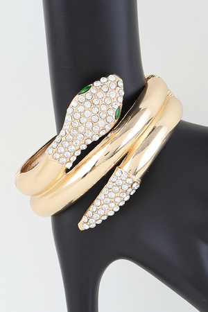 Bejeweled Snake Wrap Cuff Bracelet