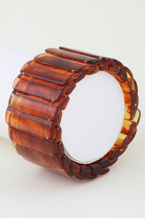 Wide Marble Stone Scale Cuff Bracelet