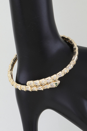 Crystal Snake Wrap Cuff Bracelet