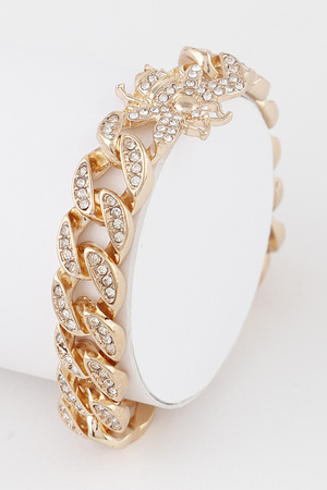 Jeweled Curb Chain Bracelet