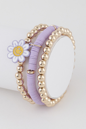 Smiley Flower Bead Bracelet