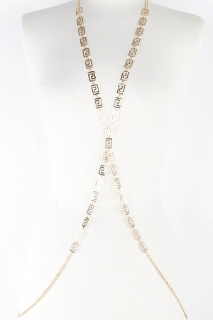 Greek Key Body Chain Necklace