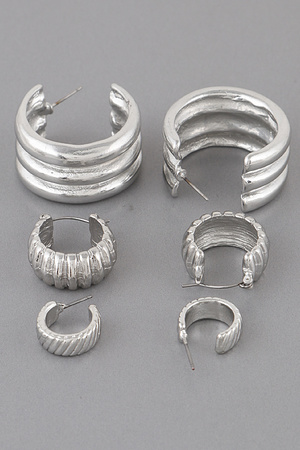Multi Pattern Hoop Earrings