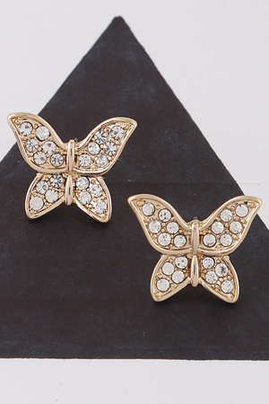 Jeweled Butterfly Stud Earrings