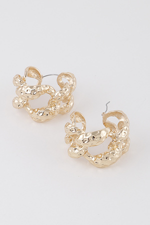 Abstract Chain Hoop Earrings