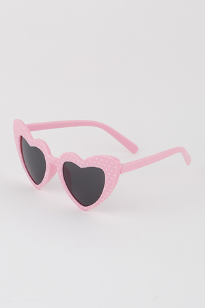 KIDS Polka Dot Heart Sunglasses