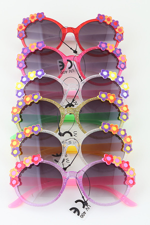 KIDS Flower Glitter Sunglasses
