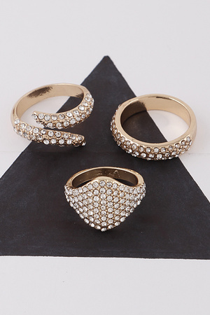Rhinestone Rings Set