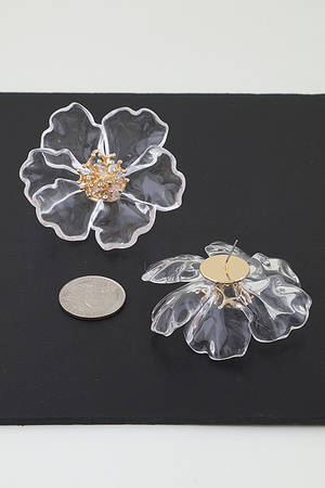 Transparent Blossom Flower Earrings