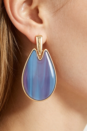 Multi Streak Stone Drop Earrings