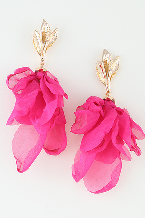 Feather Ruffle Drop Earrings