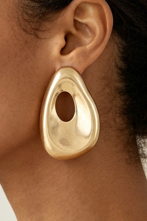 Hammered Open Teardrop Dome Earrings