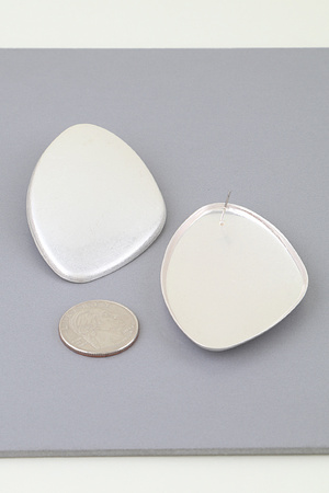 Polished Classic Plate Drop Earrings