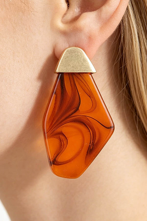 Modern Ripple Geometric Stone Earrings