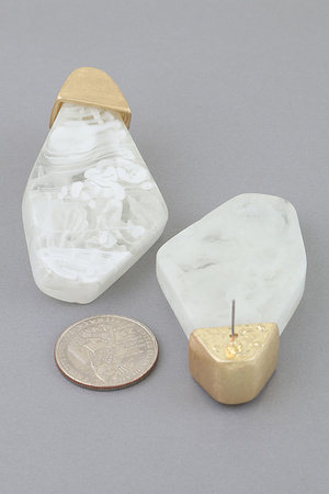 Modern Ripple Geometric Stone Earrings