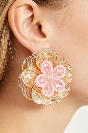 Crystal Beaded Blossom Earrings