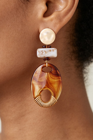 Abstract Marble Mariner Stone Drop Earrings