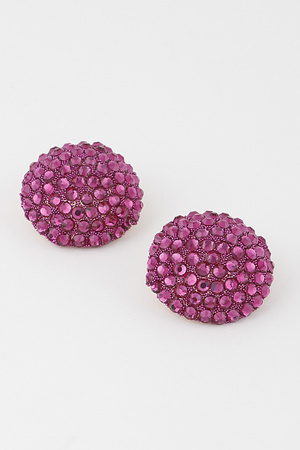 Jeweled Dome Stud Earrings