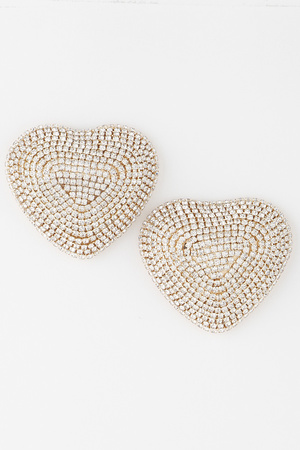 LUXURY DOUBLE HEART STUD EARRINGS