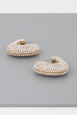 Open Bedazzled Hoop Earrings