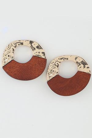 Two Toned Modern Loop Earrings
