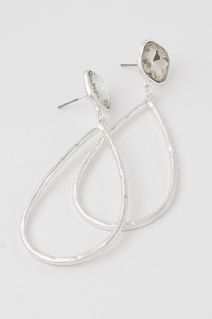 Jeweled Open Frame Dangle Earrings