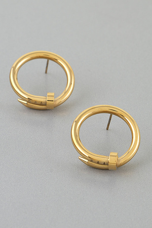 Polished Nail Loop Earrings