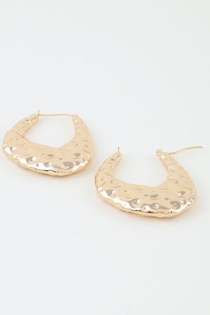 Hammered Moon Hoop Earrings
