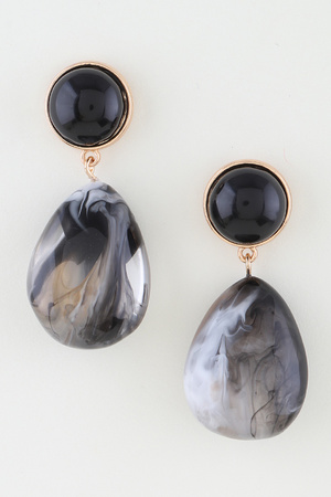 Marble Stone Teardrop Earrings