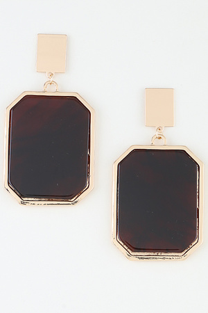 Modern Diamond Cut Frame Earrings