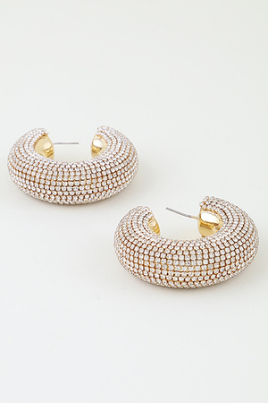Rhinestone Bejeweled Hoop Earrings