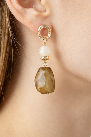 Modern Marble Stone Drop Earrings