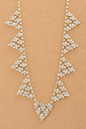 Sparkling rhinestone deco necklace-gd-cbb1