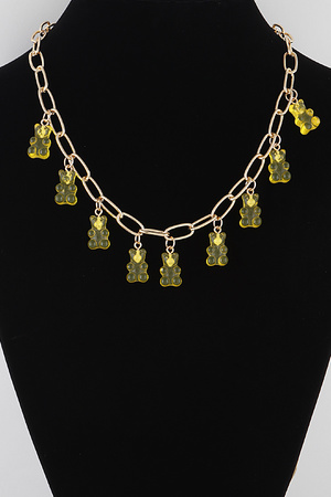 Gummy Bear Charm Chain Necklace.