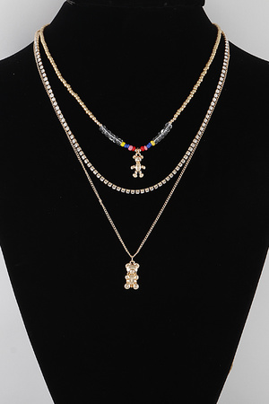 Twin Bear Pendant Necklace