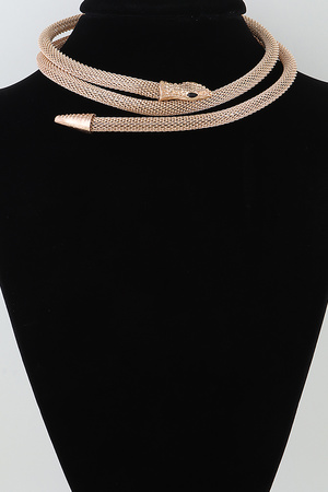 Modern Snake Wrap Choker Necklace