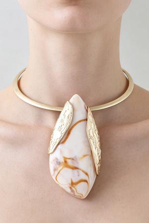 Blooming Marble Stone Choker Statement Necklace