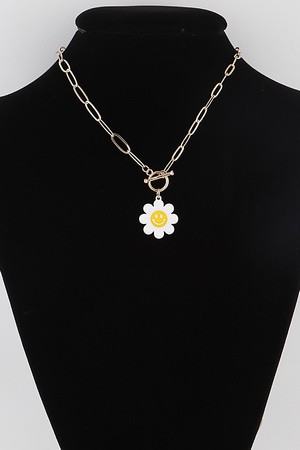 Smiley Flower Toggle Necklace