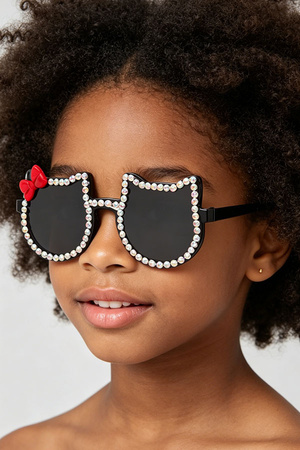 Sparkling Kitty Bow Kids Sunglasses