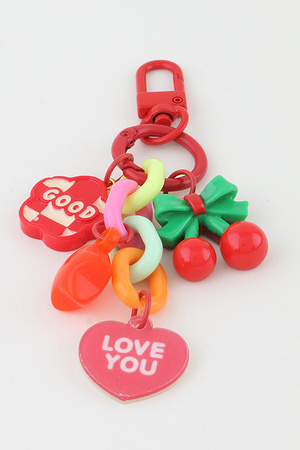 Retro Cherry Flower Bag Charm